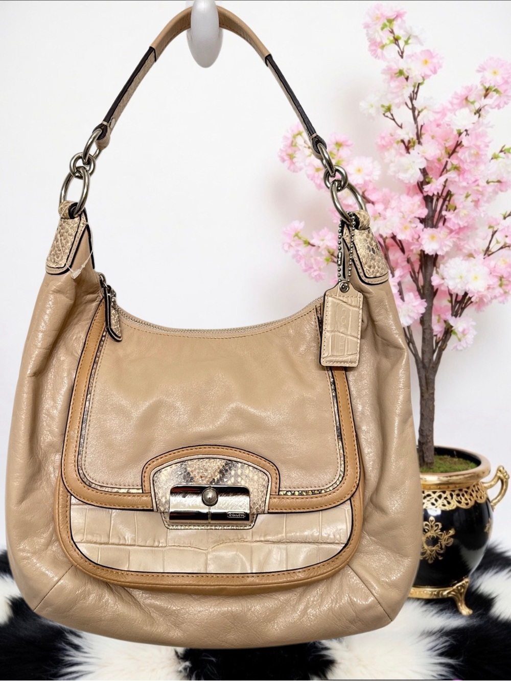 Coach Kristin Spectator Leather Hobo Nwot